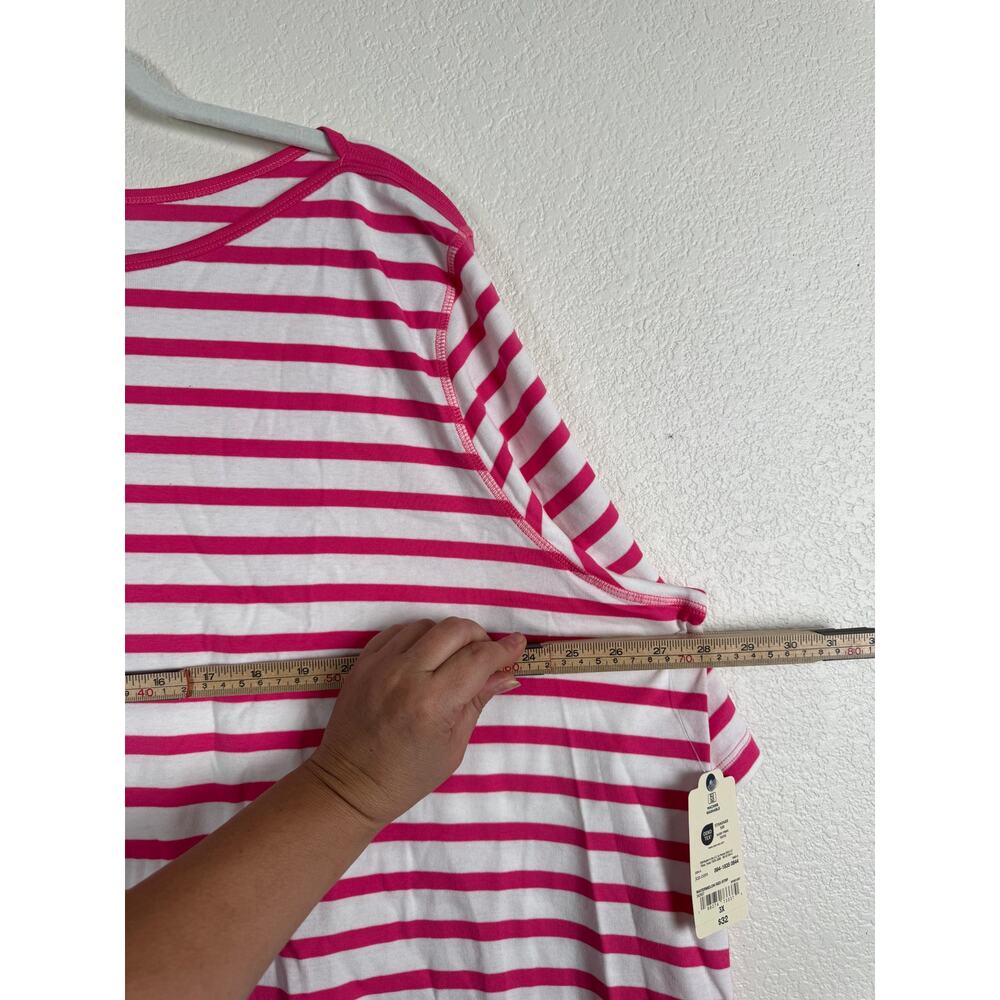 NWT St. John's Bay Classic Boatneck Tee T-shirt Red Stripe Casual Coastal 3X - Picture 9 of 10
